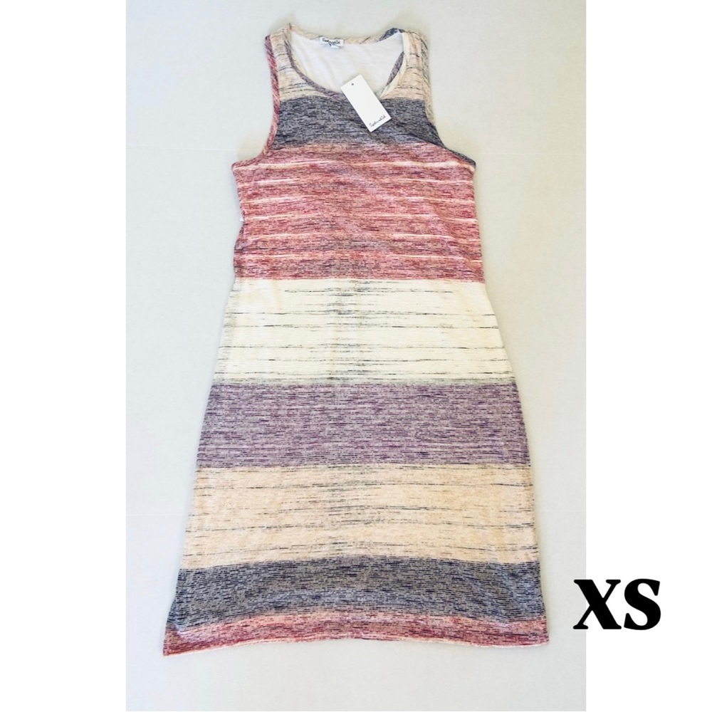 Splendid Racerback Striped Multicolor Tank Dress Women’s Size XS - Picture 1 of 6